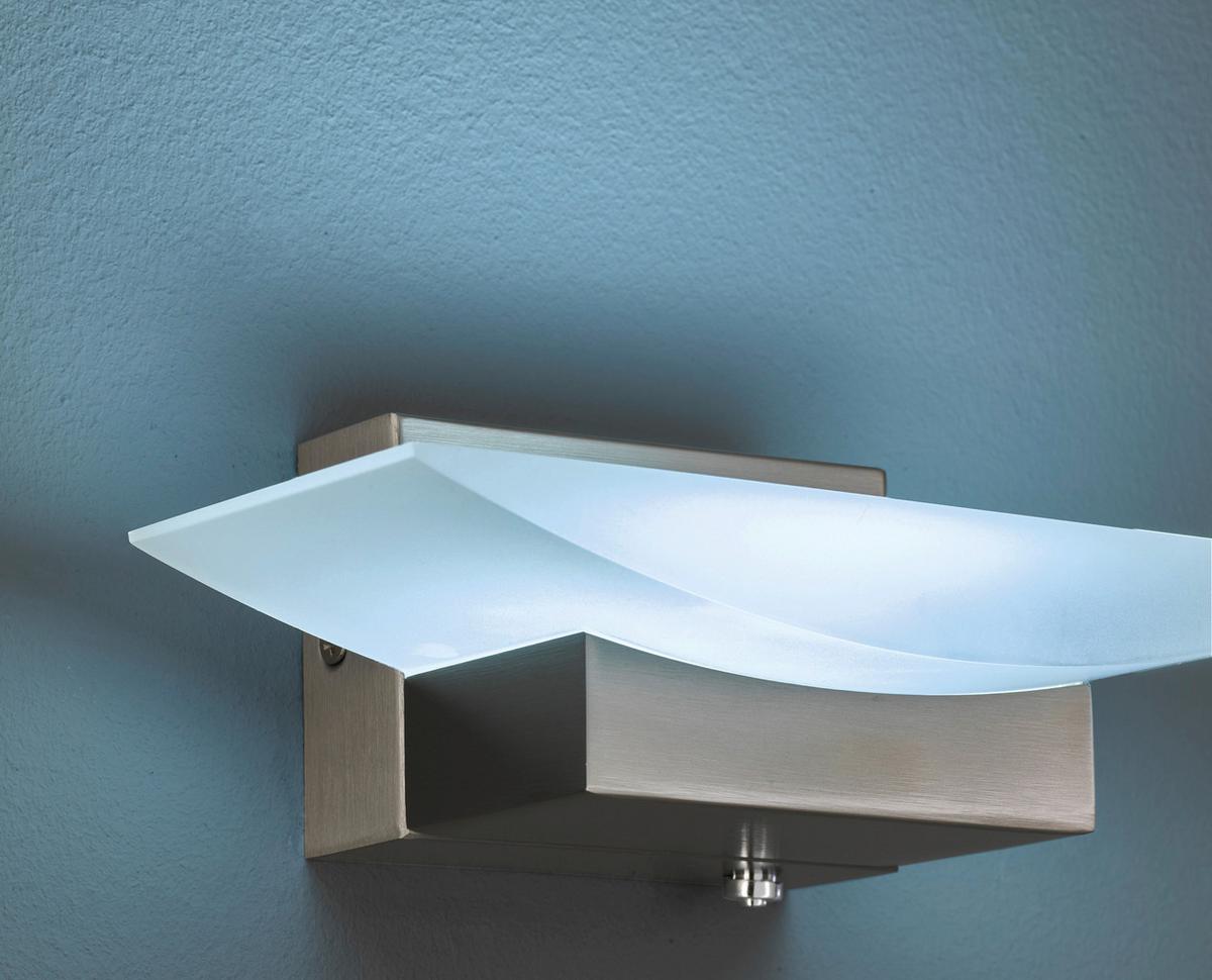 LED-Wandleuchte Bowl 1-Flammig Farbwechsler dimmbar - Nickelfarben, Design, Glas/Metall (30/6/6cm) - Fischer & Honsel