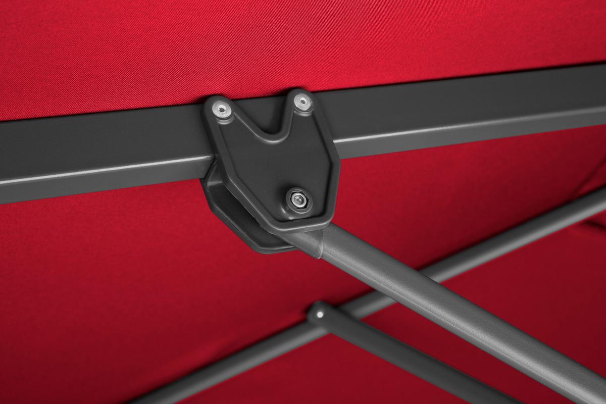 Ampelschirm Rhodos Junior BxHxT: 338x239x270 cm Rot - Anthrazit/Rot, Basics, Textil/Metall (338/239/270cm) - Schneider