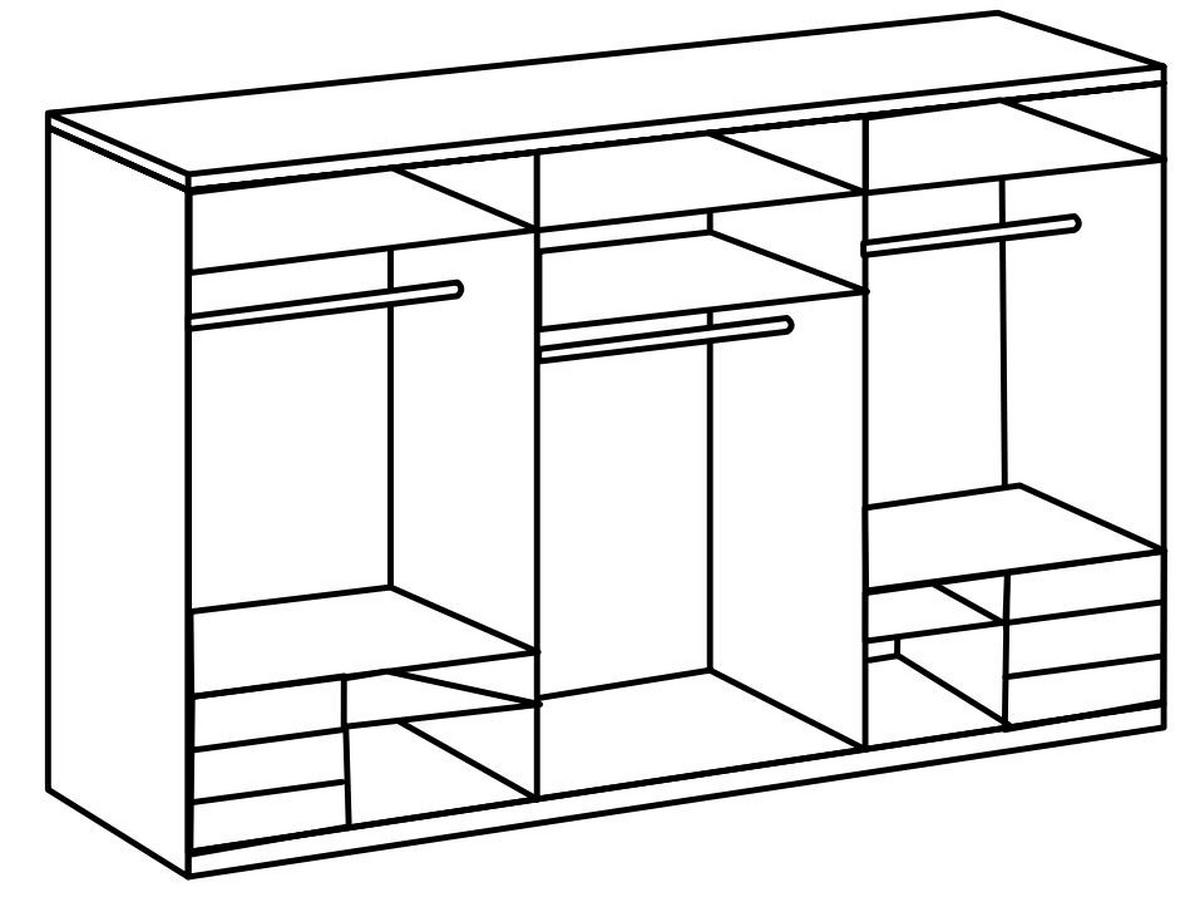 Schwebetürenschrank B: 300 Cm Level 36c Weiß/eiche Dekor - Eichefarben/Weiß, MODERN, Holzwerkstoff (300/236/65cm) - MID.YOU