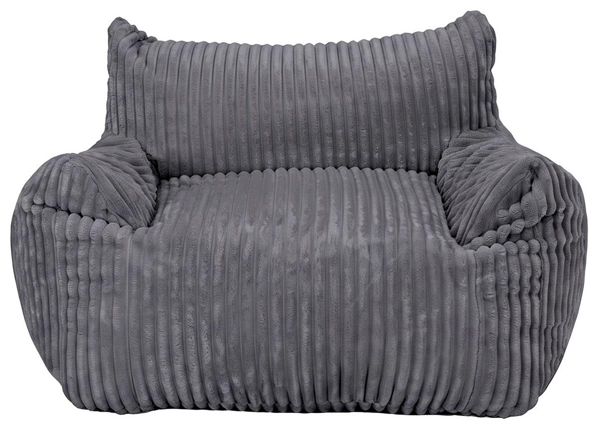 Sitzsack Nubo Cord grau, Indoor, B: 104cm - Grau, Basics, Textil (104/75/95cm)