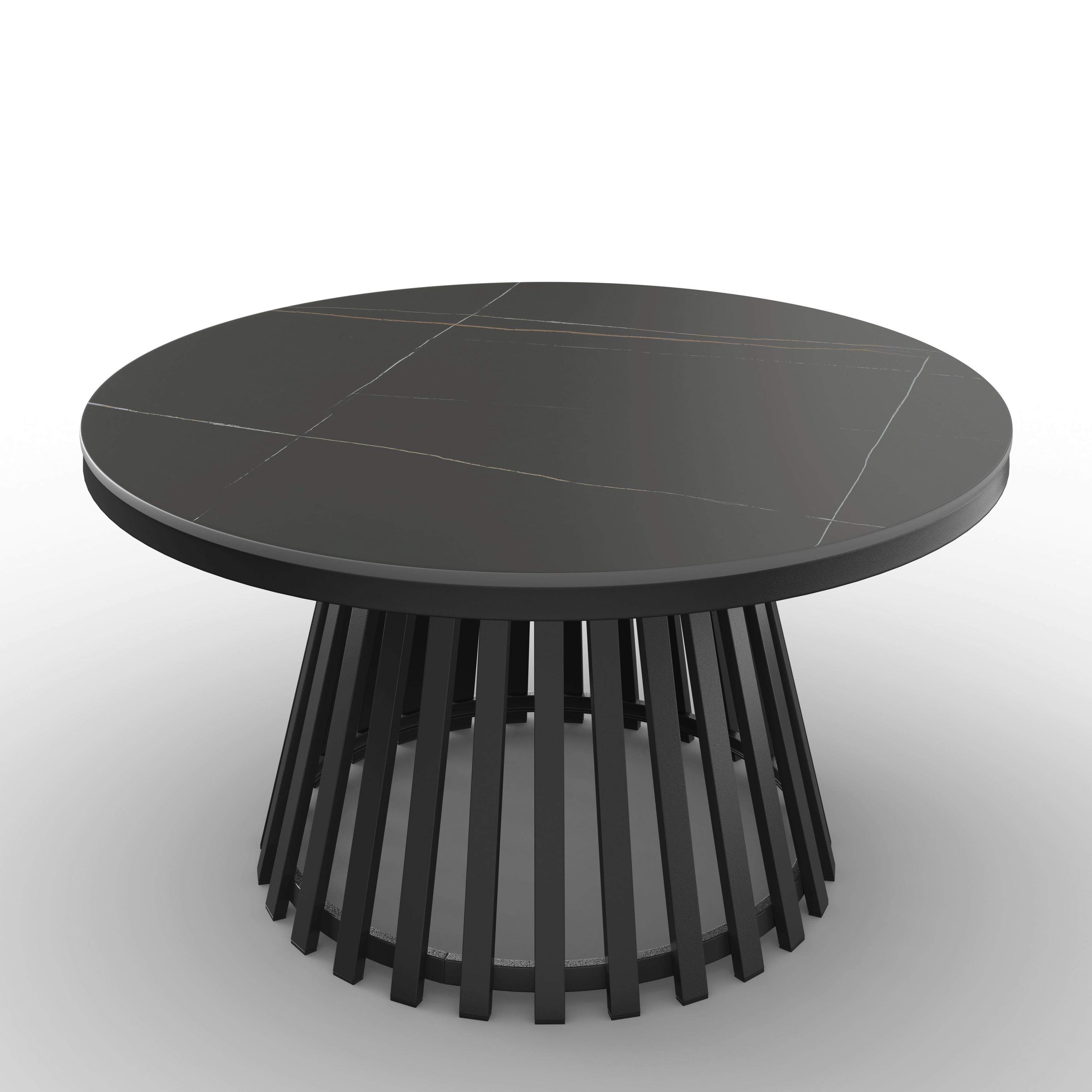 Konferenčný stolík Pela, 90 cm - čierna, Modern, kov/kompozitné drevo (90/45cm) - Bessagi Home
