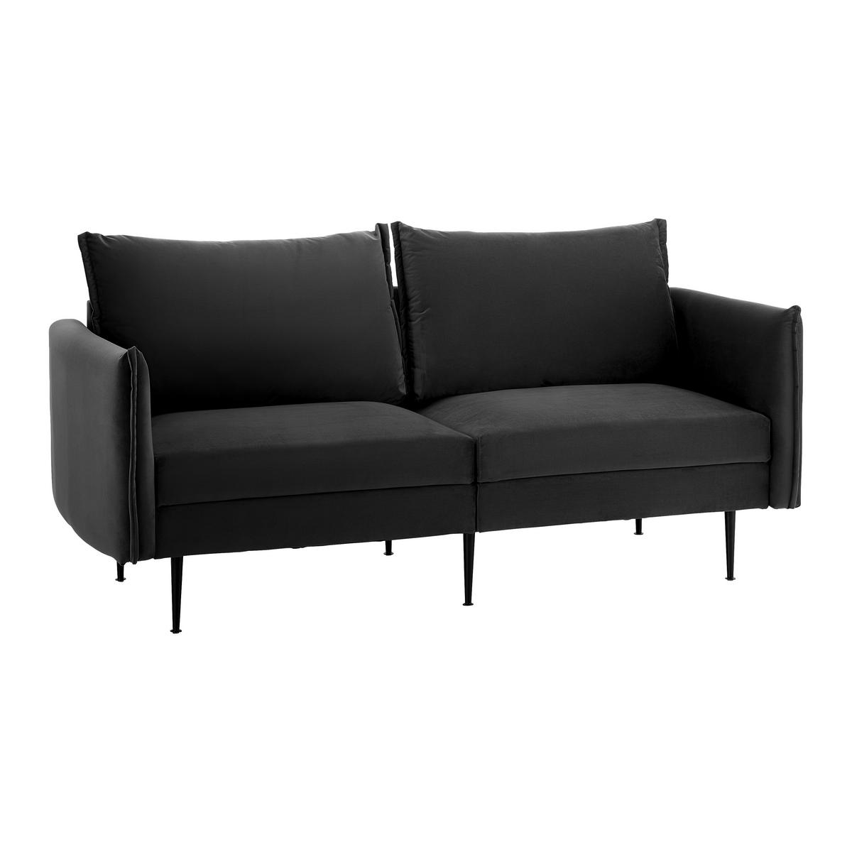 Pohovka YARA čierna - čierna/tmavosivá, Modern, kov/drevo (194/77/92cm) - Bessagi Home