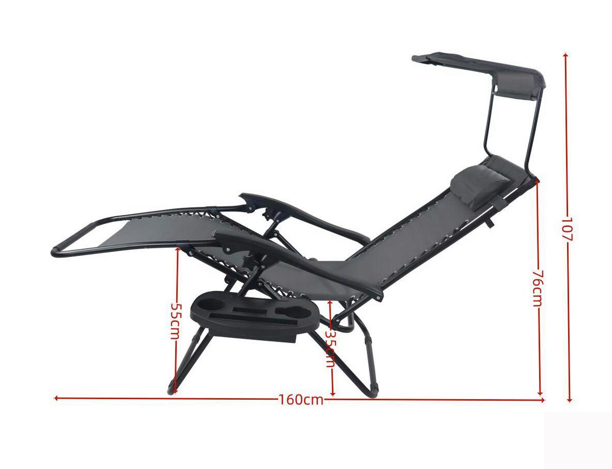 Gartenliege Maltosa Xl Klappbar, Blau - Rot, MODERN, Textil/Metall (51/133/91cm) - Gardenson