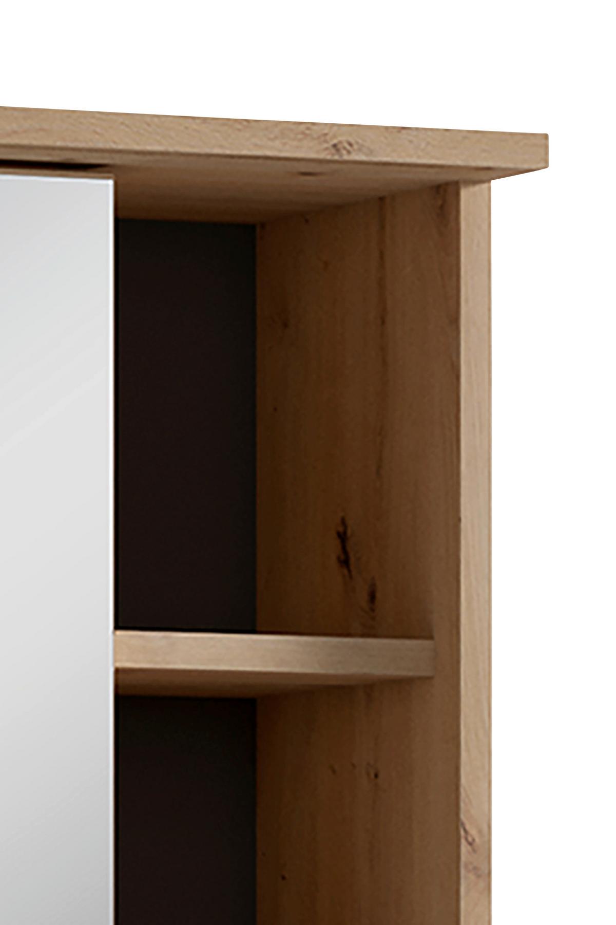 Badezimmer Wellness Eiche Arisan/schwarz B: 114 Cm - Schwarz/Eiche Artisan, MODERN, Holzwerkstoff/Kunststoff (114cm) - MID.YOU