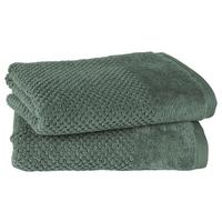 HANDTUCHSET Popcorn 2er Set Dunkelgrün - Dunkelgrün, Basics, Textil (50/100cm)