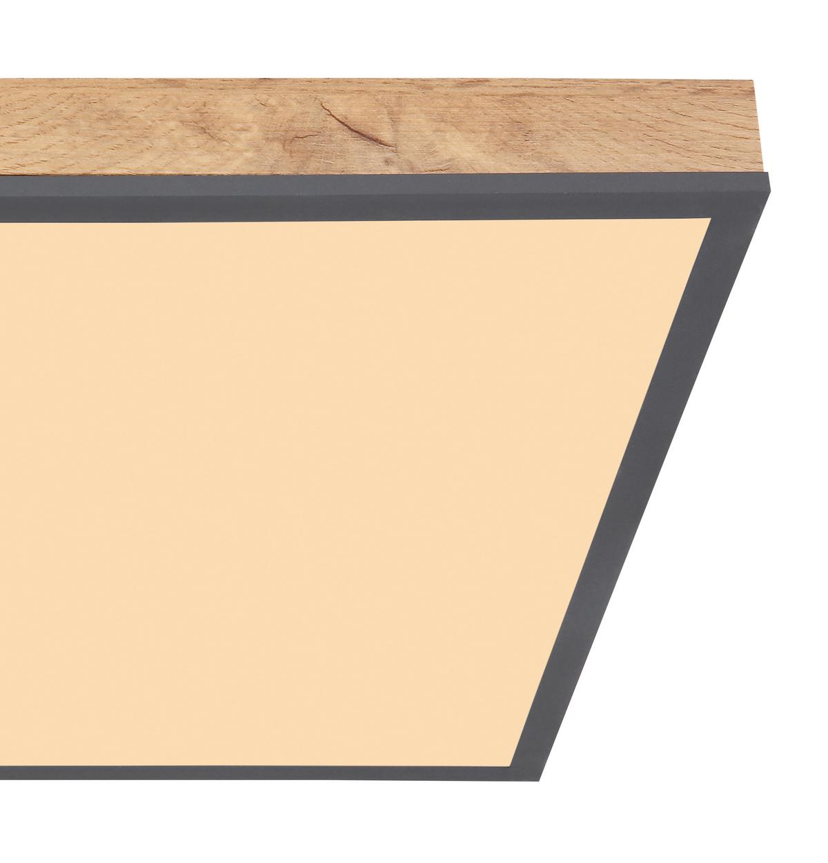 LED-Deckenleuchte Doro L: 45 cm - Opal/Graphitfarben, Basics, Kunststoff/Metall (45/45/6,5cm) - Globo