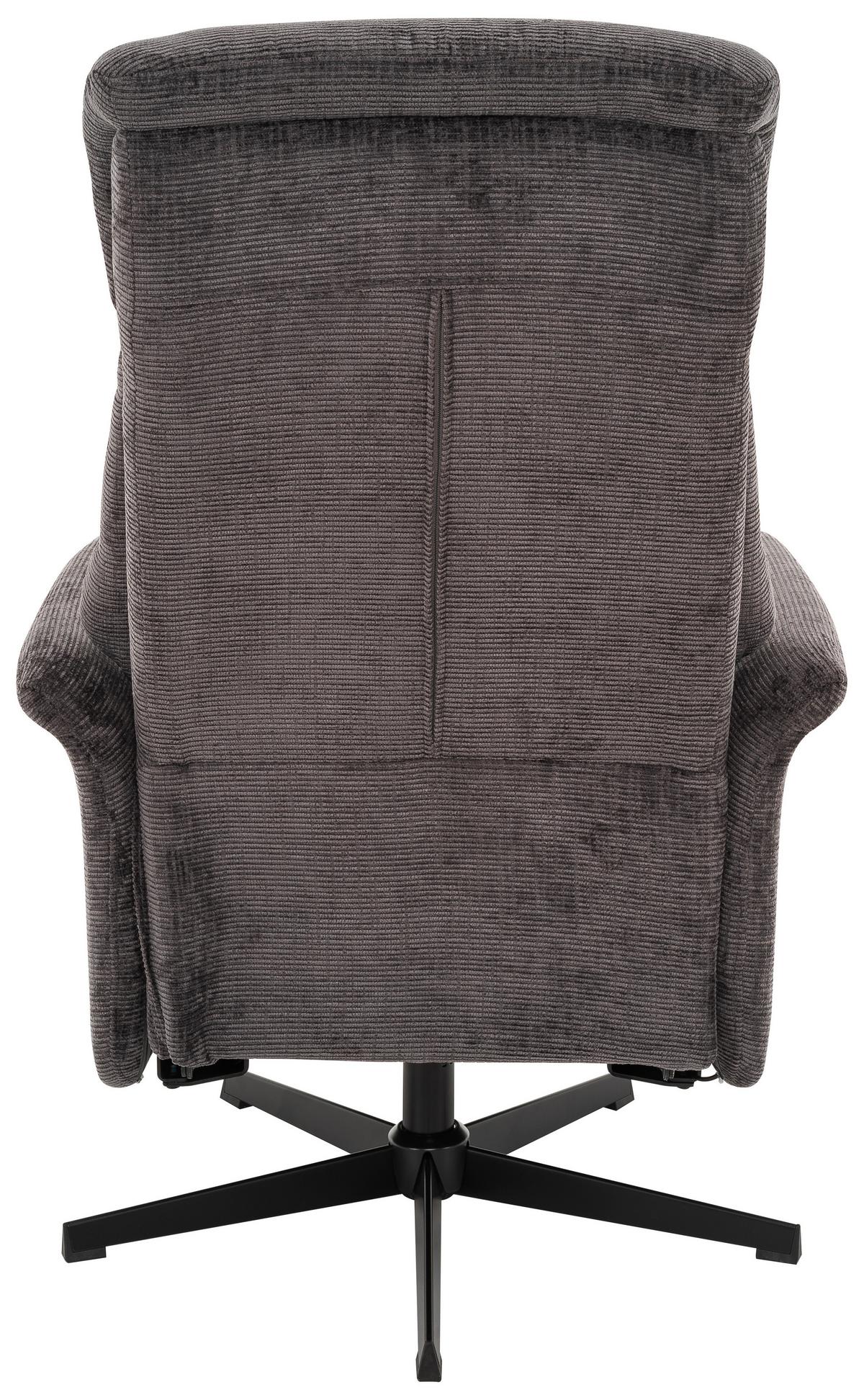 Relaxsessel Manila Chenille Anthrazit, B: 73 Cm - Anthrazit/Schwarz, MODERN, Textil/Metall (73/113/89cm)