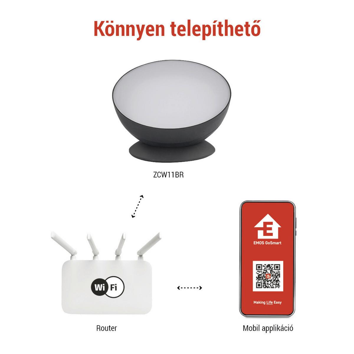 Led Hangulatlámpa Gosmart - fekete, Basics, műanyag