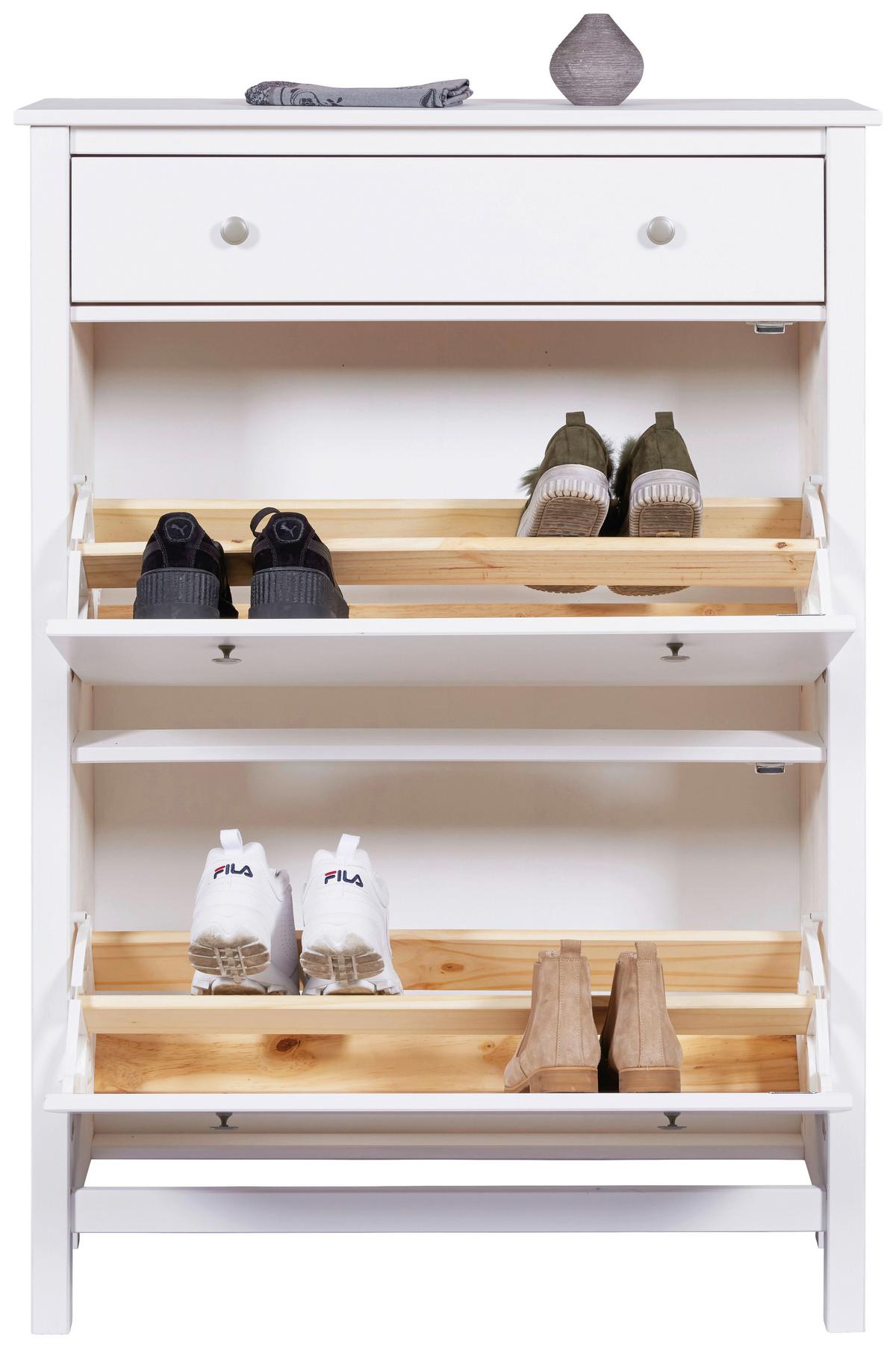 Schuhschrank Chilly Home - Weiß, Design, Holz (90/127/30cm) - Livetastic