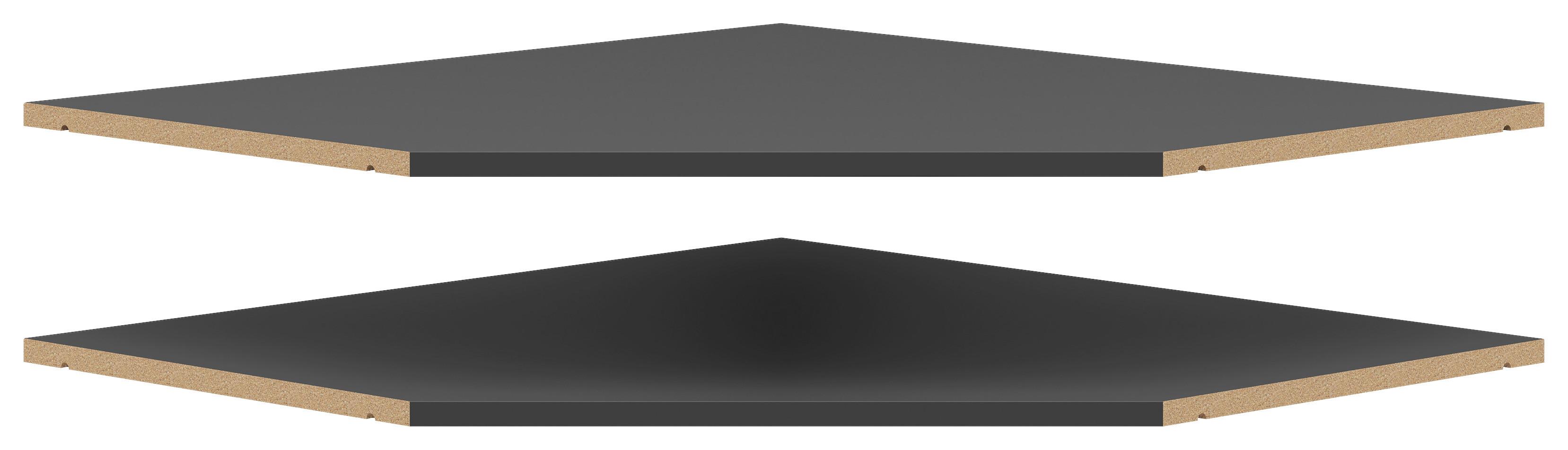 Sarok Belső Polc Szett Cabinet - grafitszürke, Modern, faalapú anyag (96/3/74cm)