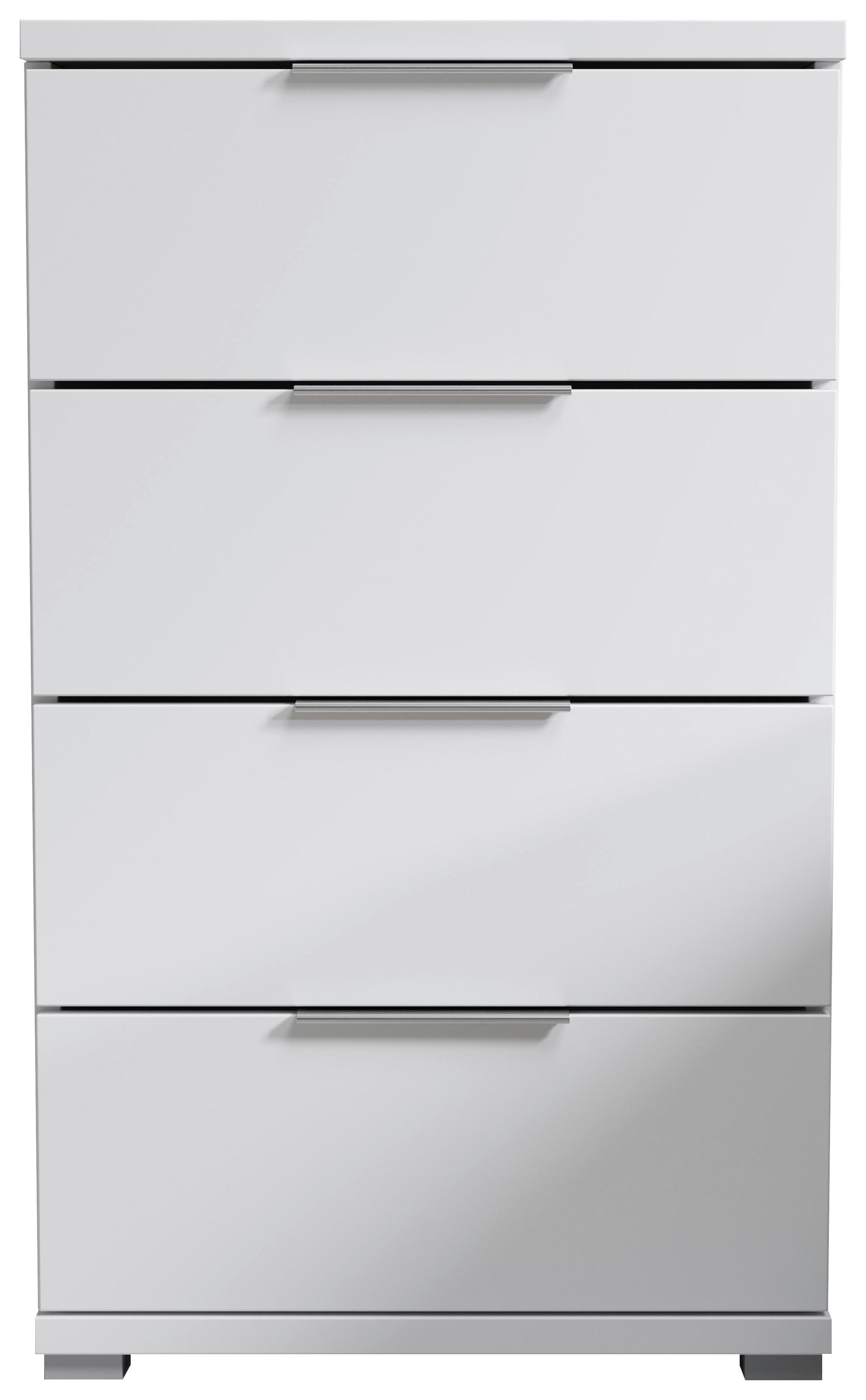 Nachtkästchen Smilla 4l W - Alufarben/Weiß, KONVENTIONELL, Holzwerkstoff (46/79/42cm)