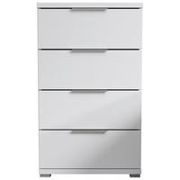 Nachtkästchen Smilla 4l W - Alufarben/Weiß, KONVENTIONELL, Holzwerkstoff (46/79/42cm)