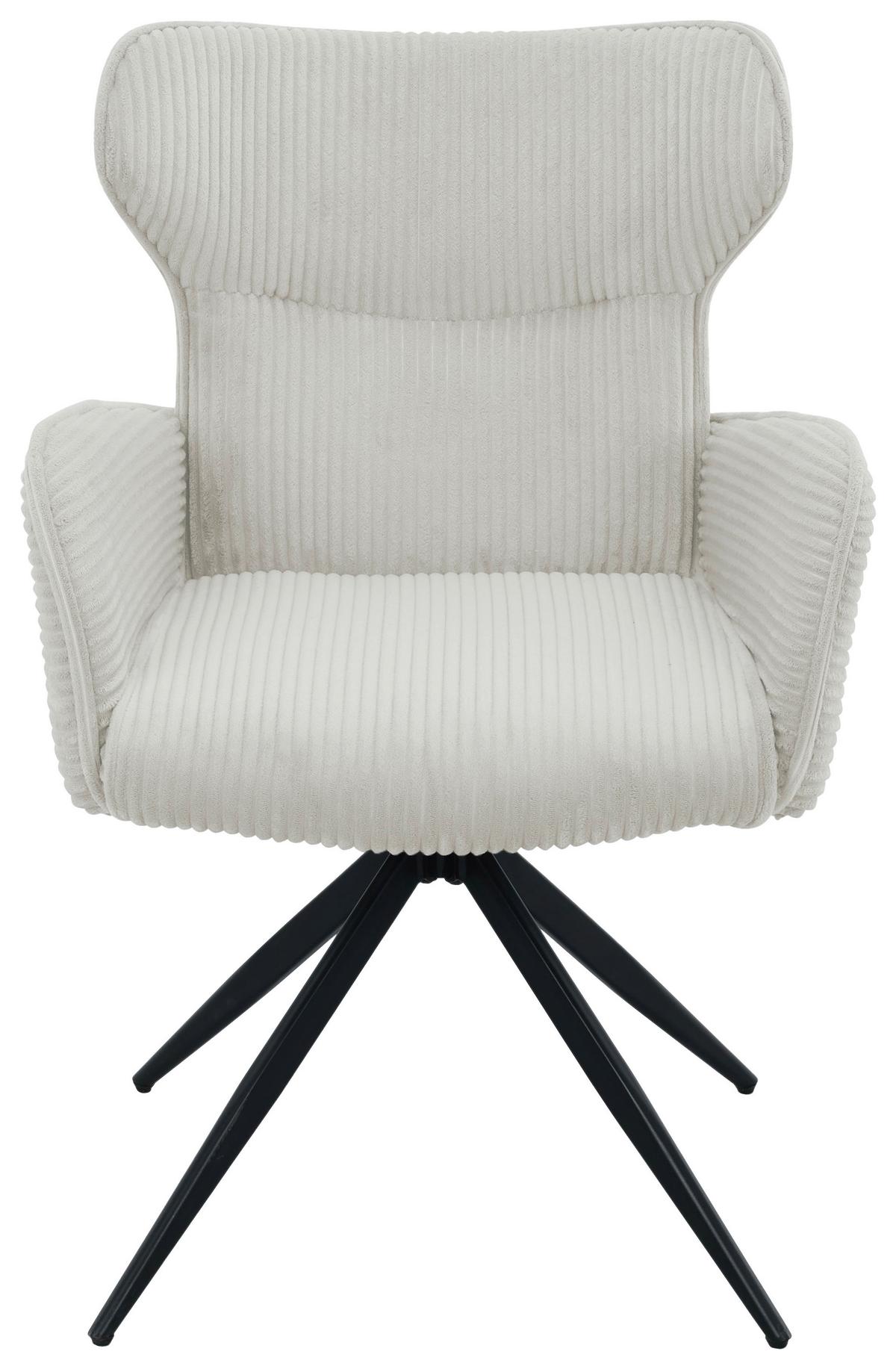 Armlehnstuhl Matilde Beige/Schwarz B: 57 cm - Beige/Schwarz, MODERN, Textil/Metall (57/86/64cm) - Livetastic
