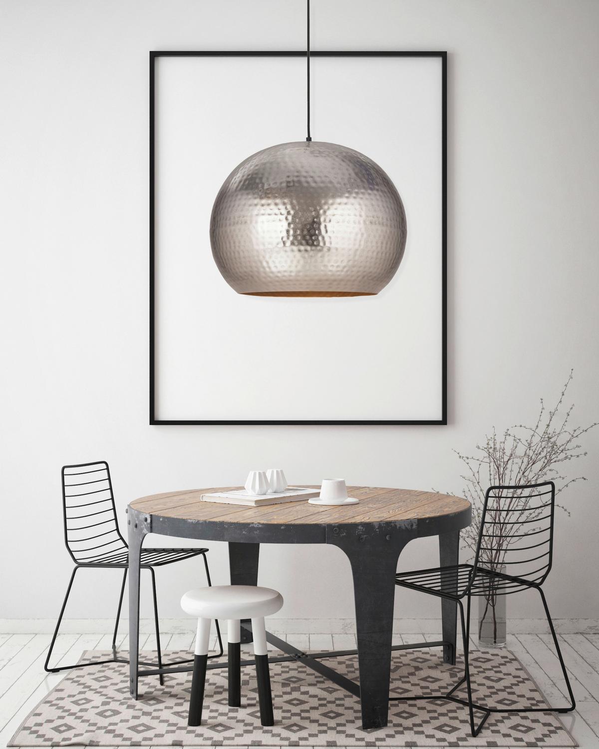 Hängeleuchte Fabricia 200 Nickel - Nickelfarben, Basics, Metall (47/35cm) - Kayoom