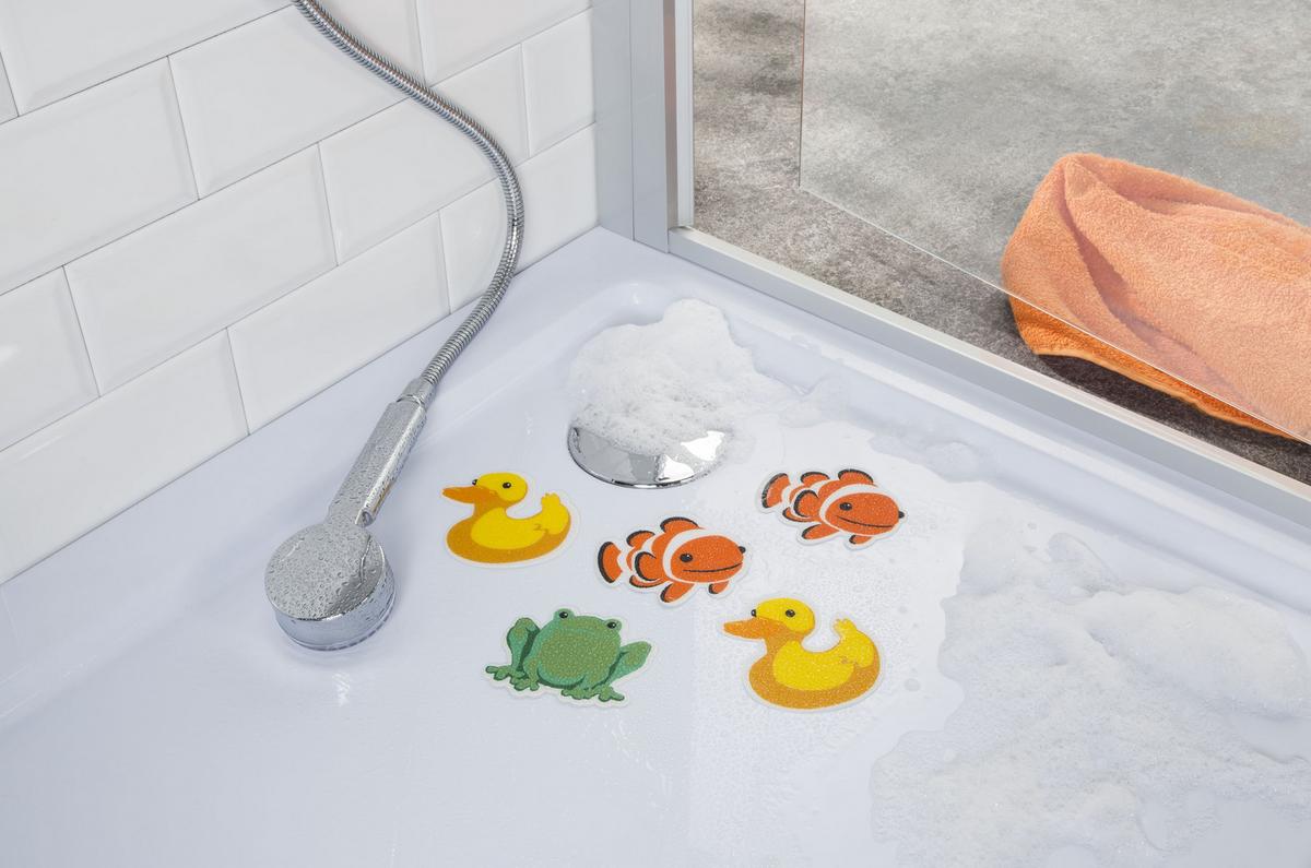 Antirutsch-sticker Laurina Dusche/badewanne 5 Stk. - Gelb/Orange, KONVENTIONELL, Kunststoff (19/12cm) - Ondega