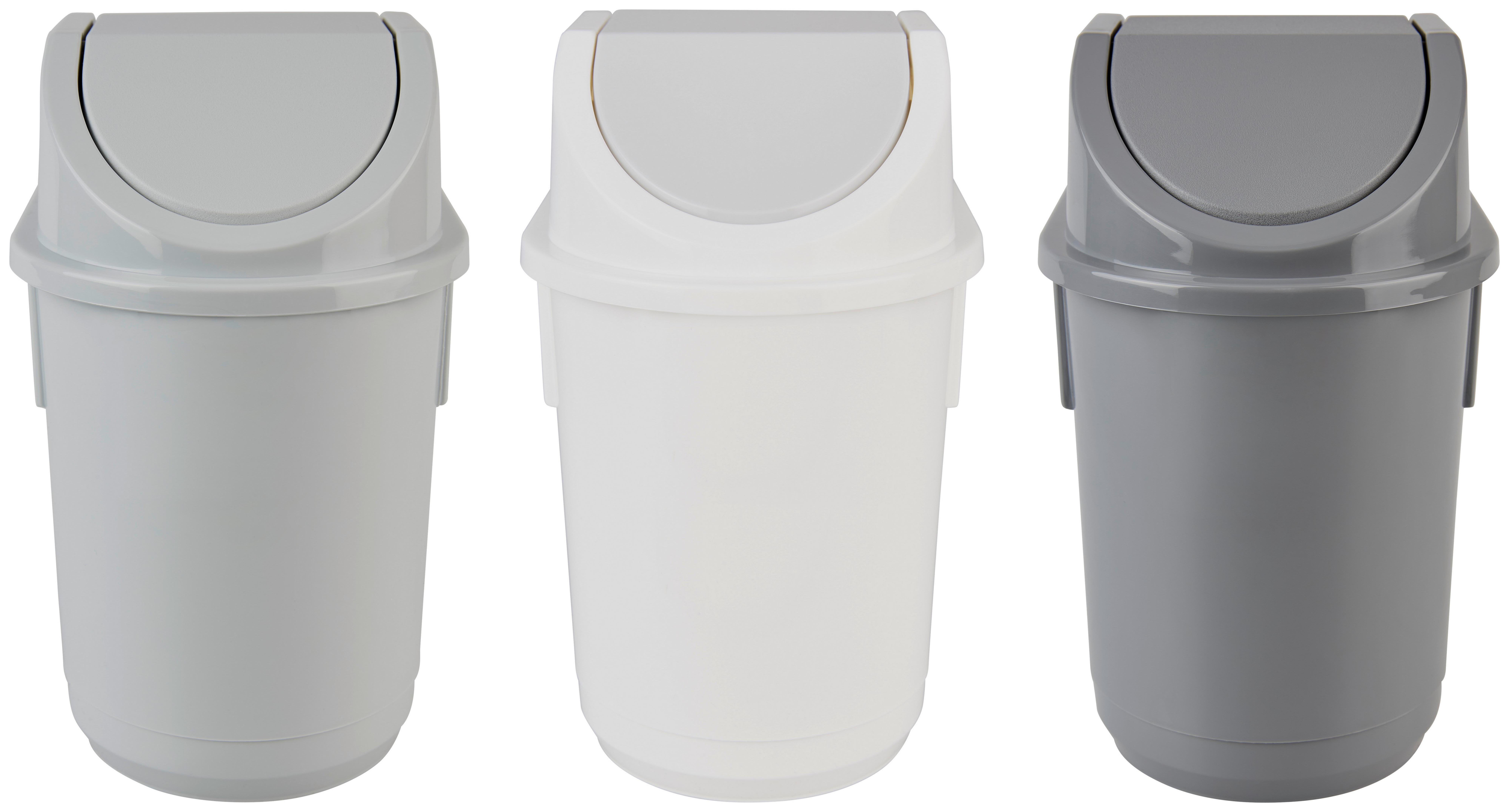 Tischabfalleimer Leo Grau oder Weiß 1,5 L, H: Ca 19,5 cm - Dunkelgrau/Hellgrau, Kunststoff (14/12,5/19,5cm) - Homezone