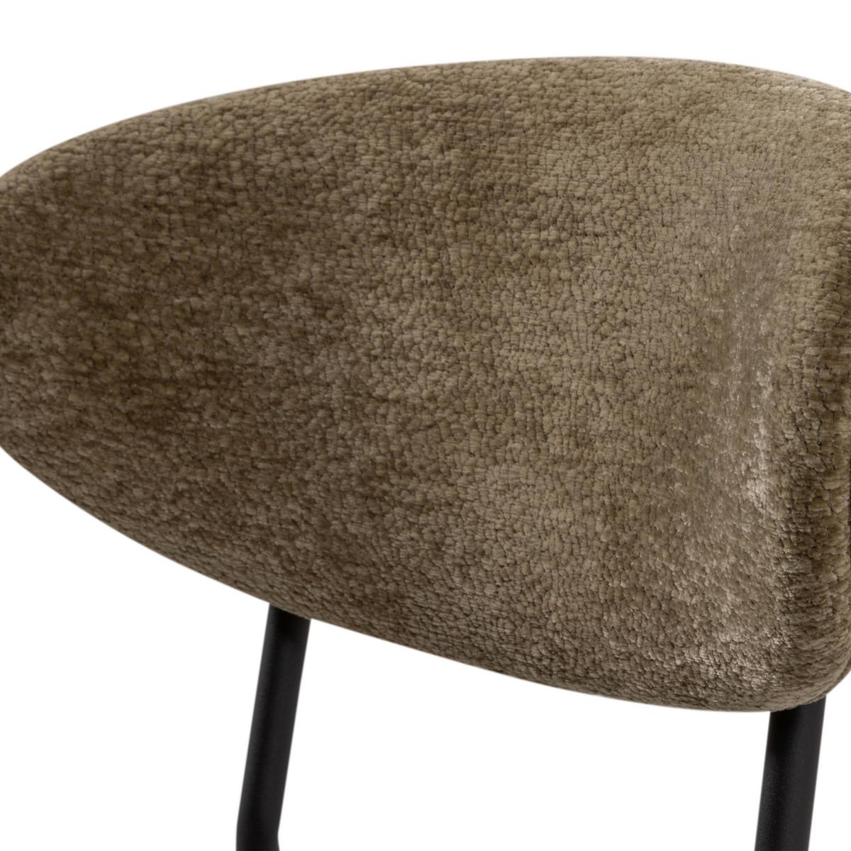 Stuhl-Set Klejd Braun B: 47cm - Schwarz/Braun, MODERN, Textil/Metall (47/79/53cm) - Livetastic