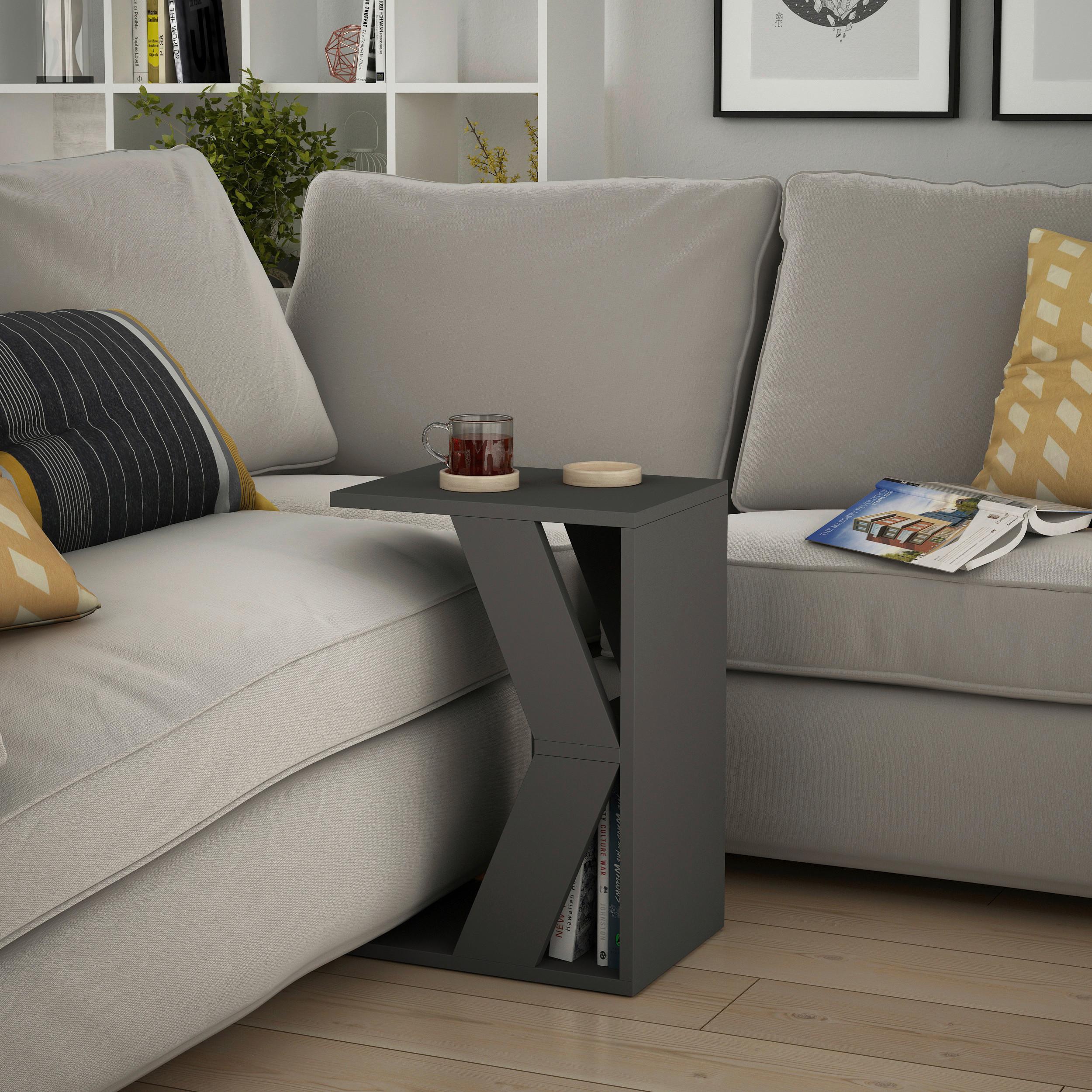 Beistelltisch Naze Beistelltisch - Anthrazit, Design, Holzwerkstoff (30/57/40cm) - Livetastic
