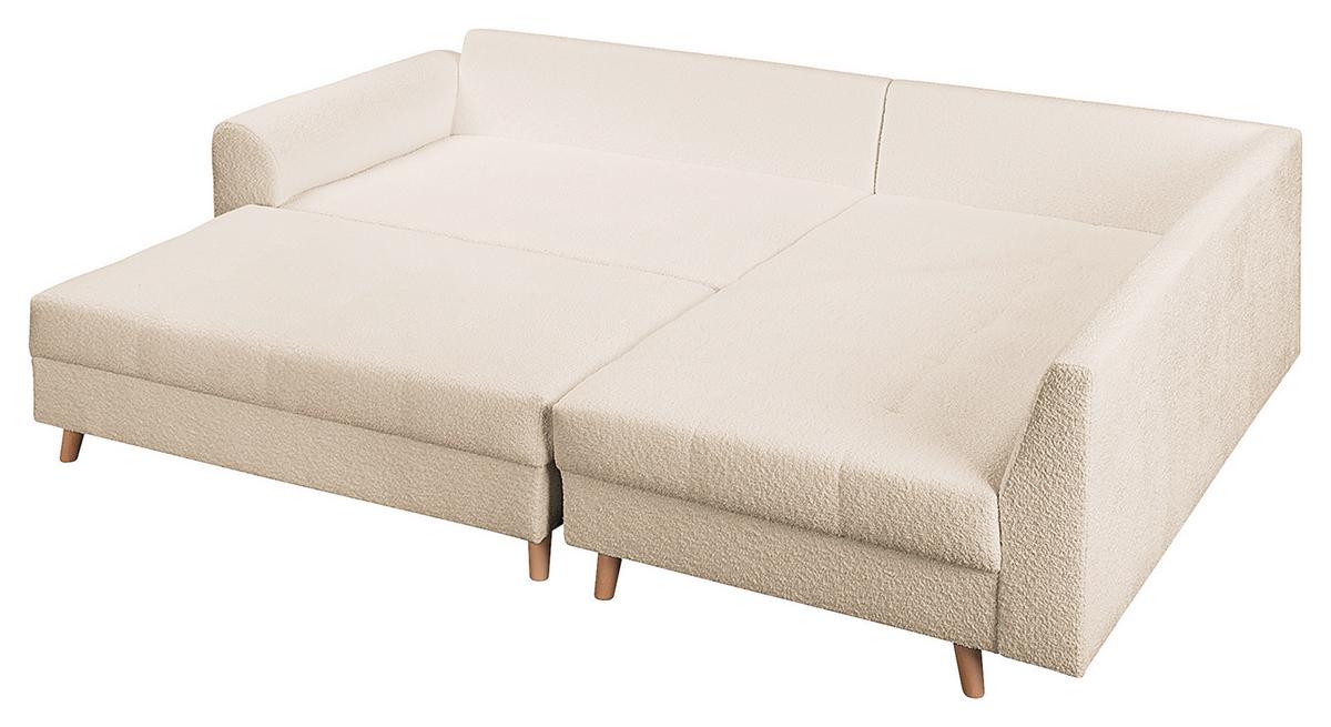 Ecksofa Ariella Weiß S: 231x161 cm - Naturfarben/Weiß, Design, Textil (231/161cm) - Livetastic