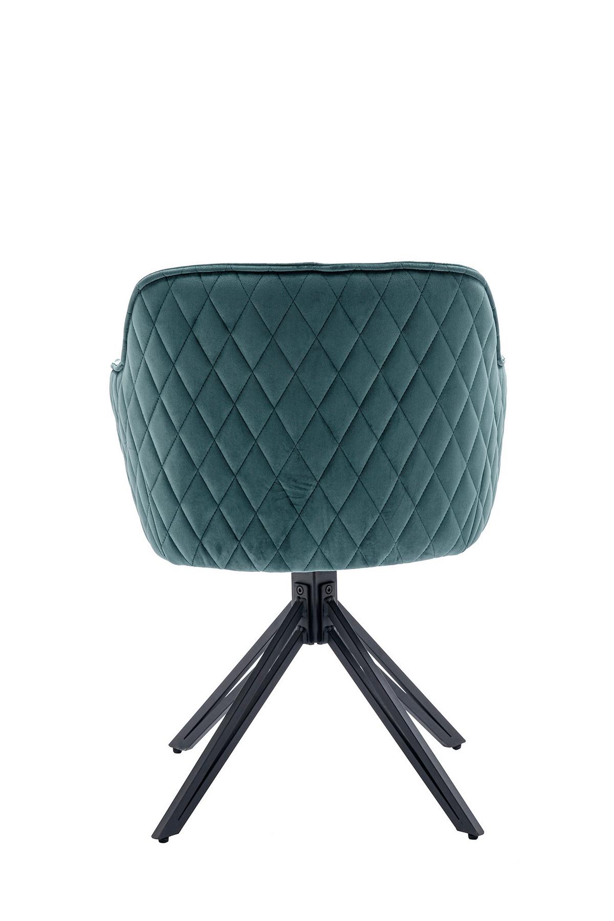 Armlehnstuhl Grün B: 59 cm - Schwarz/Grün, MODERN, Textil/Metall (59/83/60cm) - Livetastic