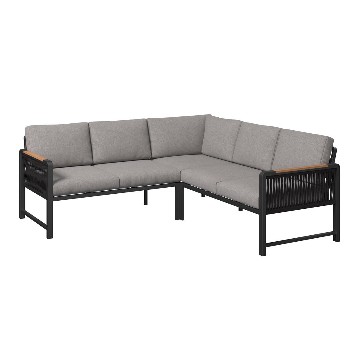 TERASOVÁ SEDACÍ SOUPRAVA WASHINGTON - šedá/přírodní barvy, Moderní, kov/textil (192/73/192cm) - Mömax