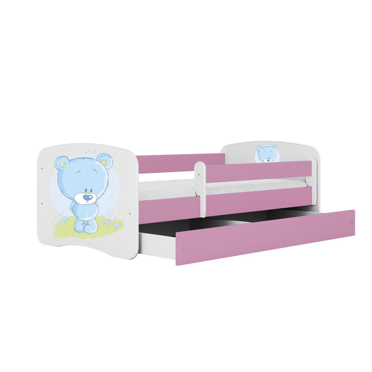 Kinder-/Juniorbett Babydreams Inkl. Matratze 80x160 - Pink/Birkefarben, MODERN, Holz/Holzwerkstoff (80/160cm) - MID.YOU