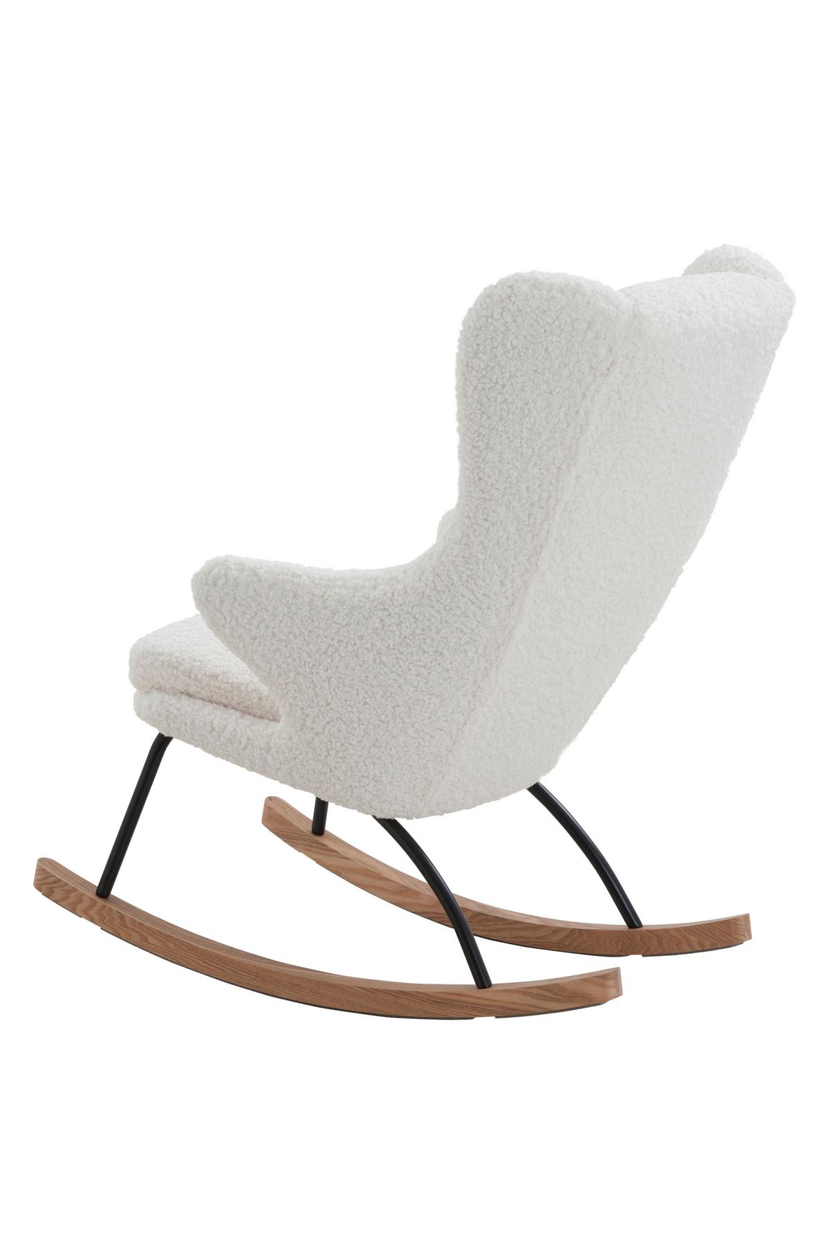 Schaukelstuhl Weiß B: 66cm - Eichefarben/Schwarz, MODERN, Textil/Metall (66/106/104cm) - Livetastic