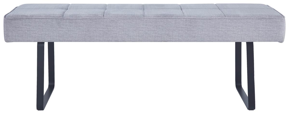 Sitzbank Tilos Ohne Lehne Samt Dunkelgrau, B: 140 Cm - Dunkelgrau/Schwarz, KONVENTIONELL, Textil/Metall (140/49/47cm) - MID.YOU
