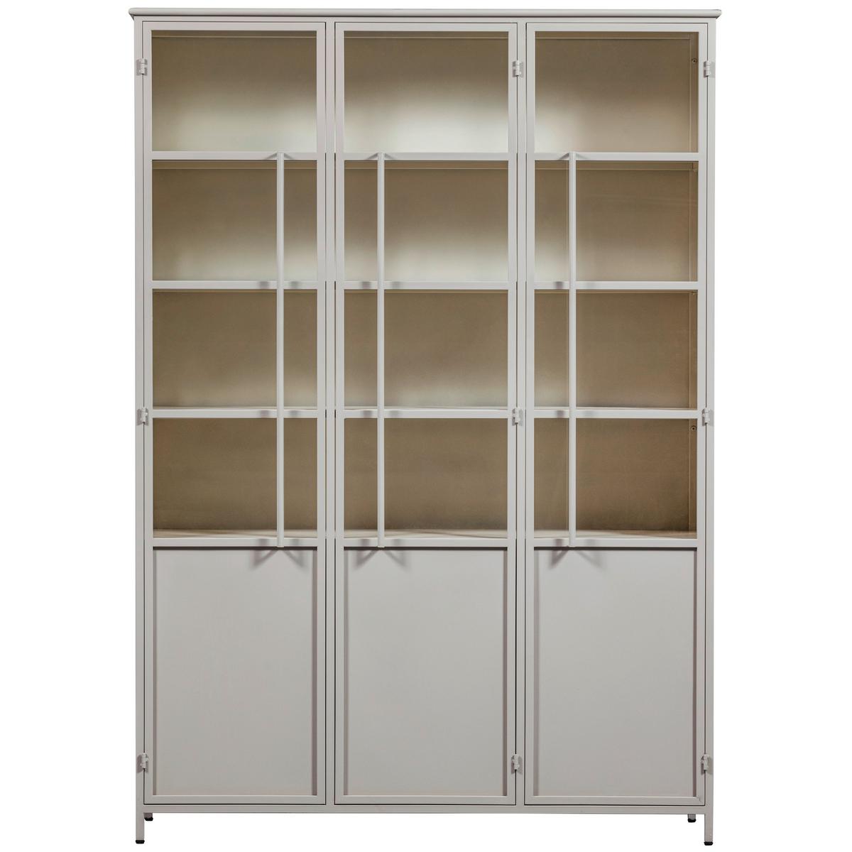 Vitrine Exhibit Sandfarben B: 140 Cm - Sandfarben, Design, Glas/Metall (140/200/40cm) - Livetastic