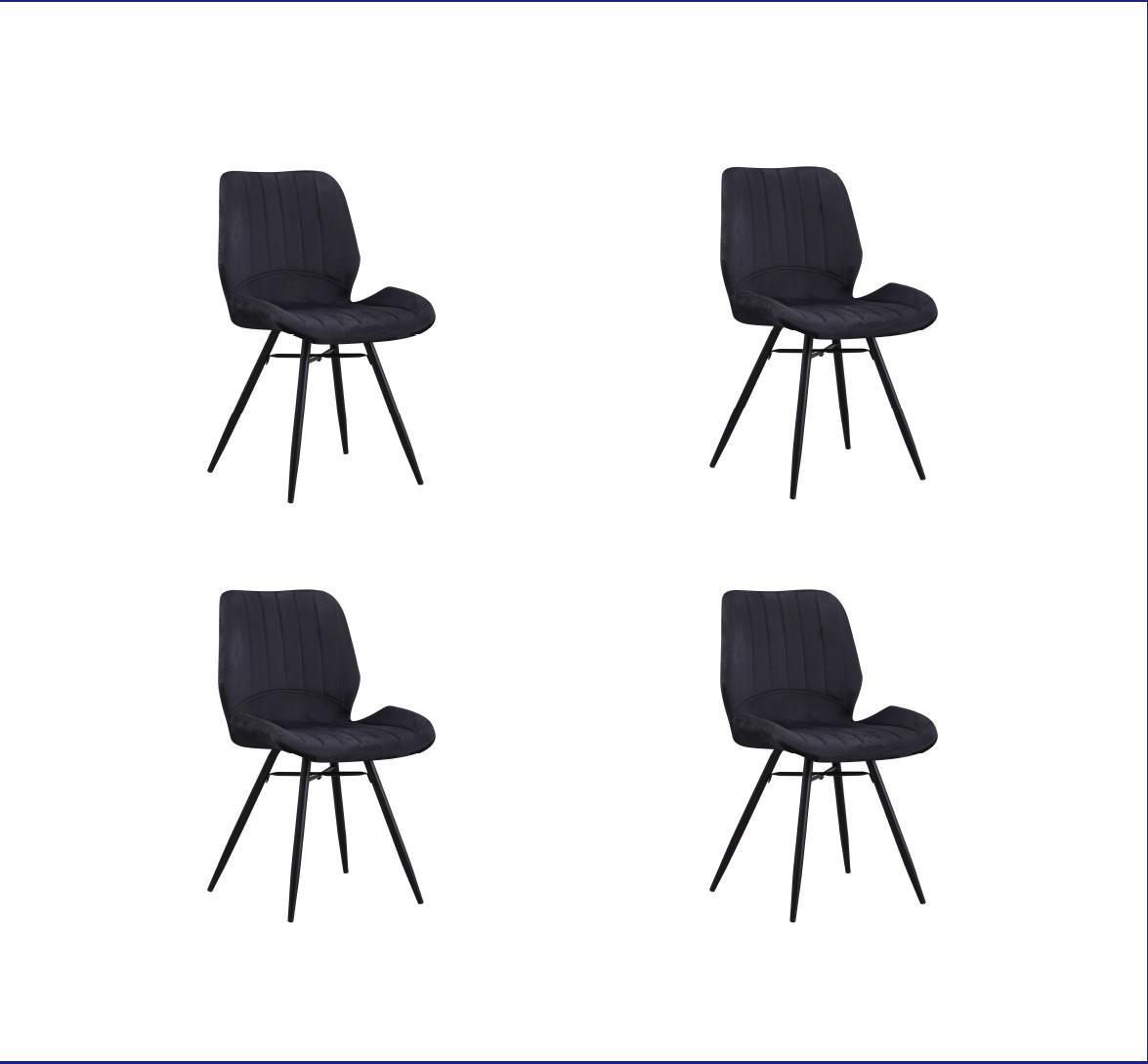 Stuhl-Set Barron Schwarz B: 47 cm - Schwarz, MODERN, Textil/Metall (47/82/55cm) - MID.YOU