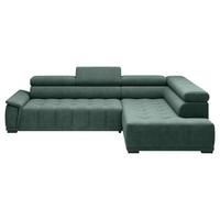 Rohová sedačka GRINALDI, pravá, tmavozelená - čierna/tmavozelená, Modern, textil/plast (283/206cm) - Premium Living