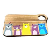 KINDERSCHNEIDEBRETTCHEN HOLLY - Grau Hochglanz/Gelb, KONVENTIONELL, Holz (35/23,5/1,5cm) - BUNINO