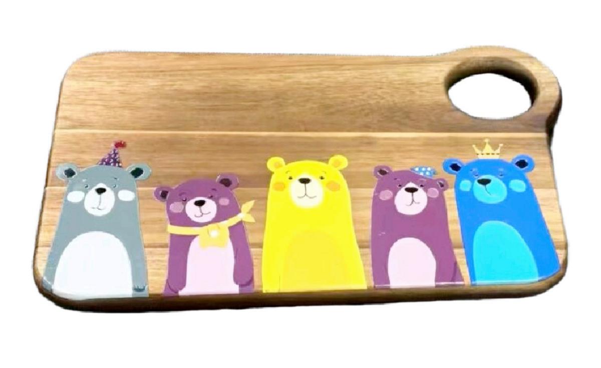 KINDERSCHNEIDEBRETTCHEN HOLLY - Gelb/Violett, KONVENTIONELL, Holz (22/15/1.2cm) - BUNINO