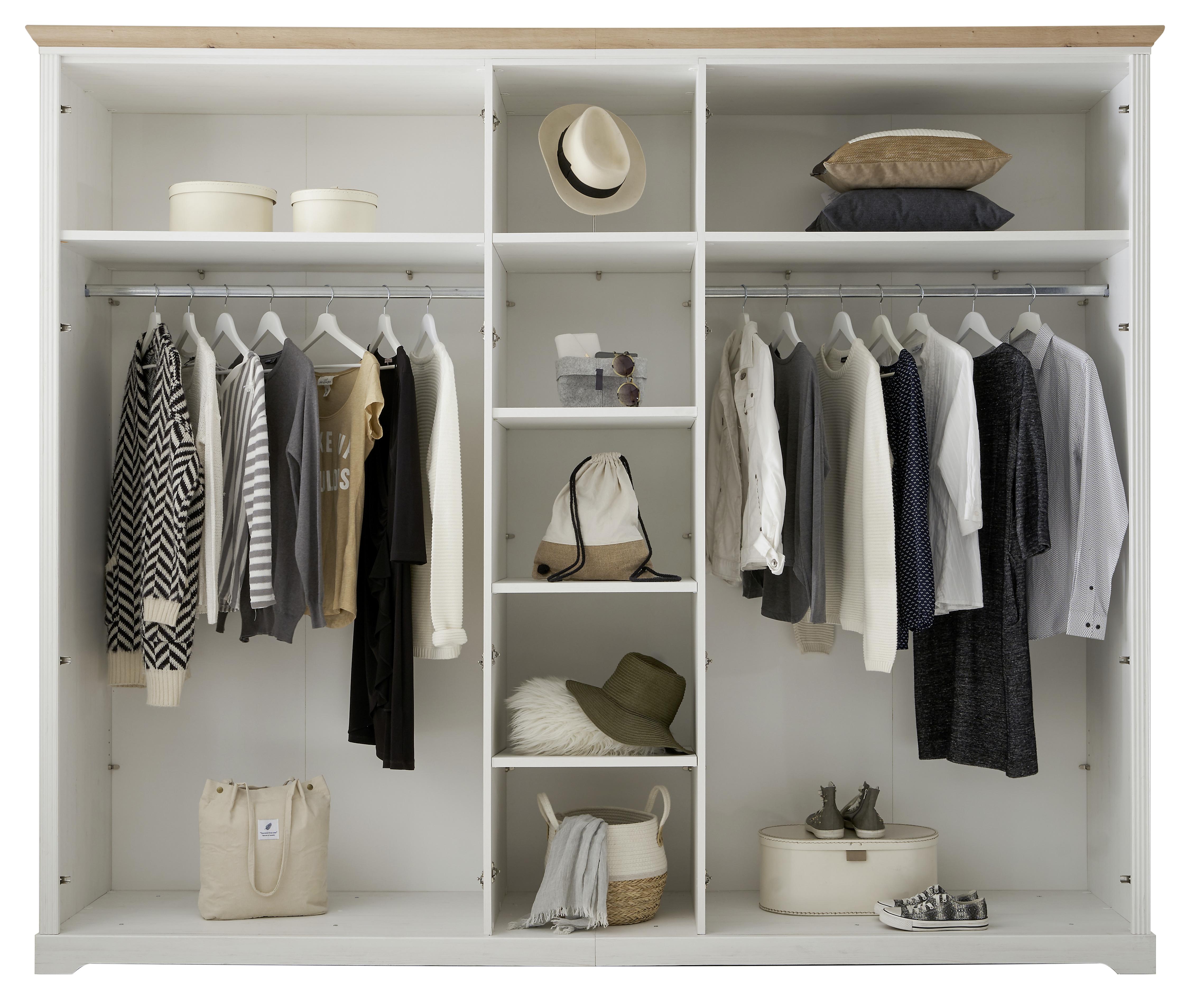 Drehtürschrank JASMIN II aus Dekor in Graphit/Eiche mit 3 Spiegel offen