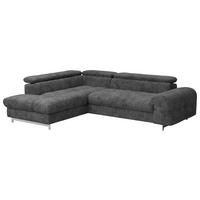 Ecksofa Mit Schlaffunktion Cloud + Dunkelgrau - Chromfarben/Dunkelgrau, KONVENTIONELL, Textil (206/257cm) - Livetastic