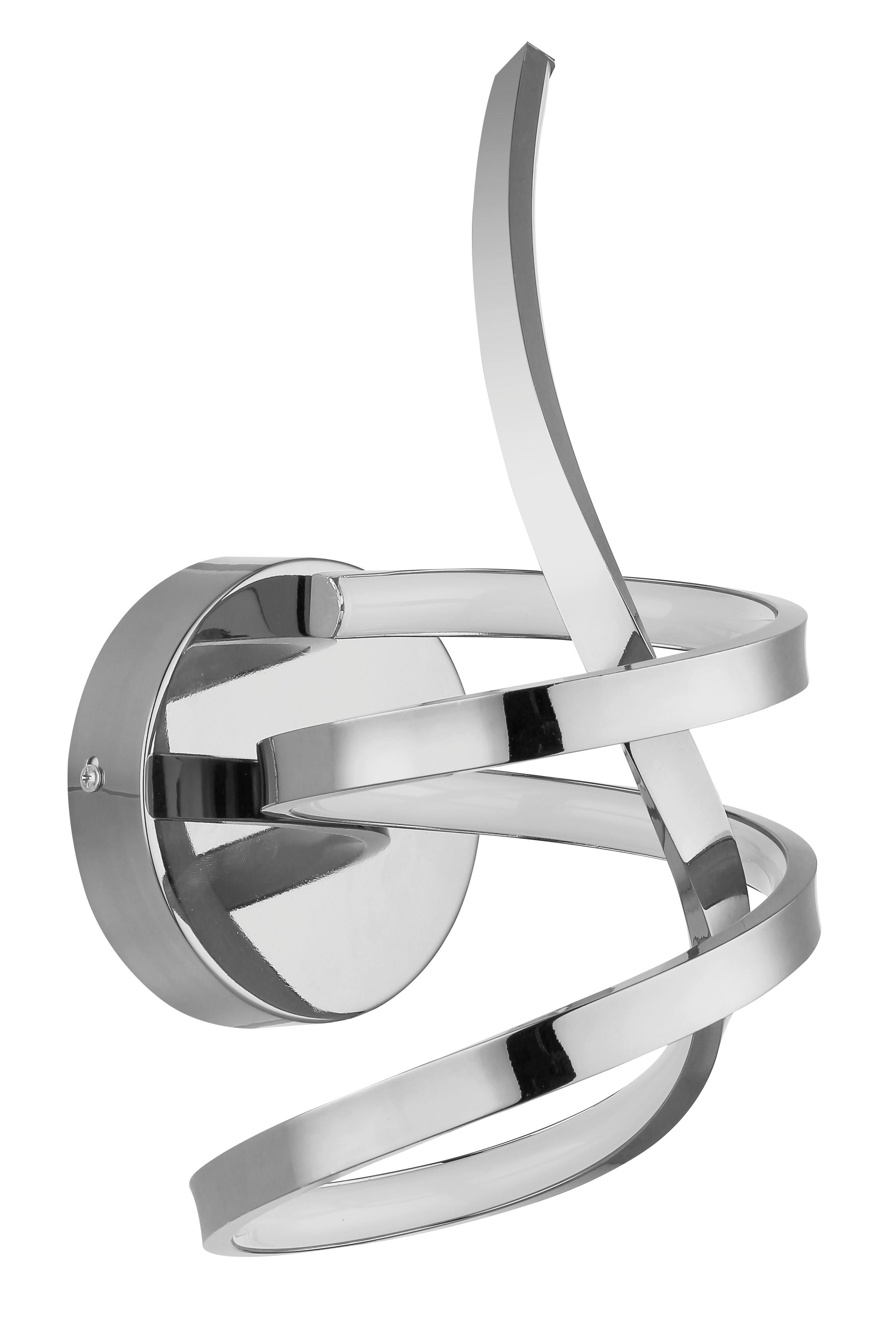 LED-Deckenleuchte Iduna Weiß Chromfarben D: 16 cm - Chromfarben/Weiß, Design, Kunststoff/Metall (16/35cm) - Globo