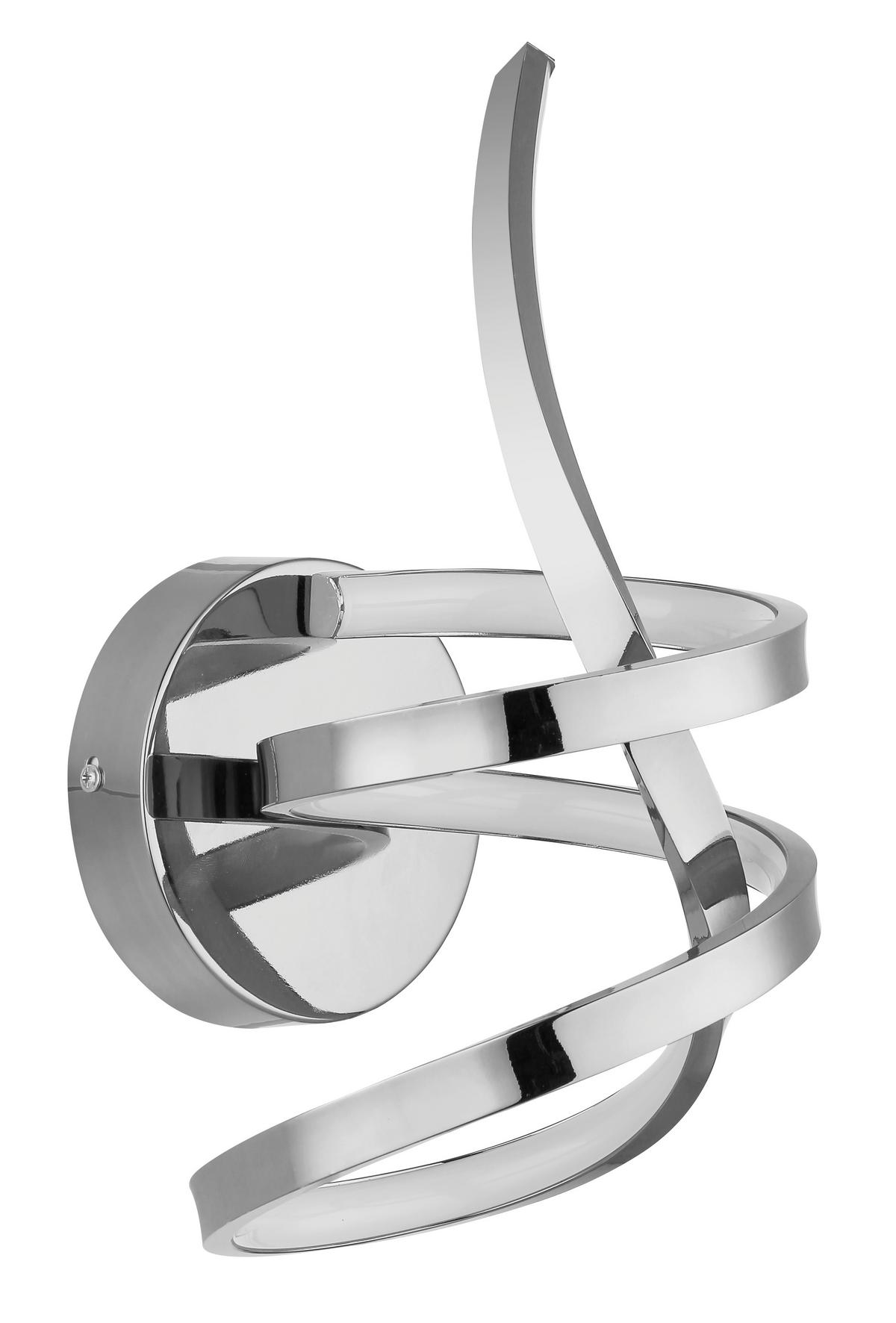 Led-deckenleuchte Iduna Weiß Chromfarben D: 16 Cm - Chromfarben/Weiß, Design, Kunststoff/Metall (16/35cm) - Globo