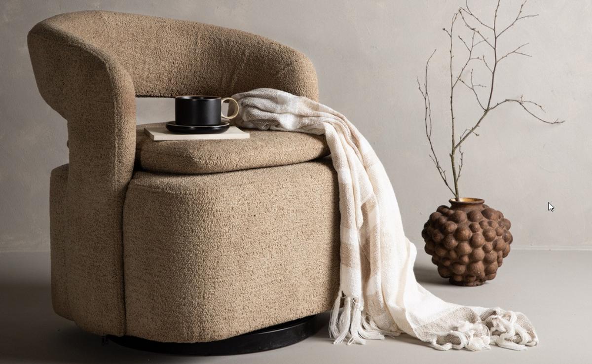SESSEL Swive Beige B: 69cm - Beige, Design, Textil/Metall (69/75/72cm) - Best Price