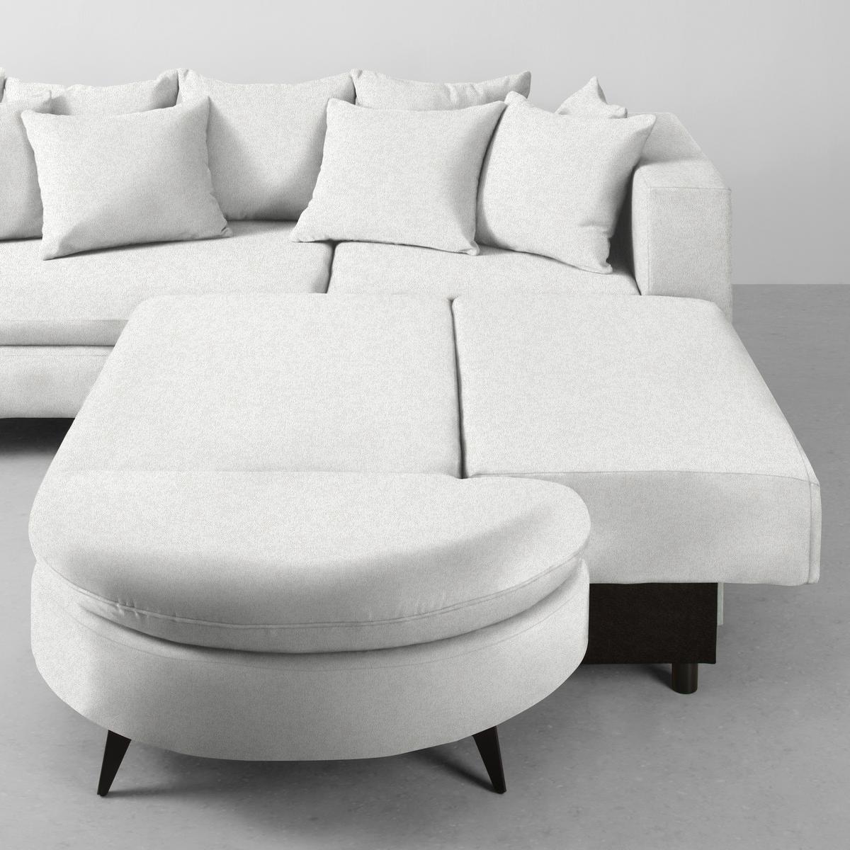 Rohová sedačka AXEL, pravá, krémová tkanina - černá/krémová, Moderní, kov/textil (291/250cm) - Mömax
