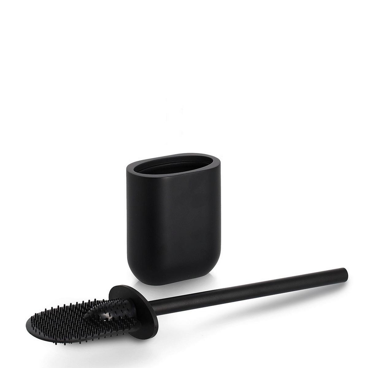 BAD-ACCESSOIRE-SET Kunststoff, Schwarz, 4--Teilig. - Schwarz, Basics, Kunststoff (50/35/35cm) - Zeller Present