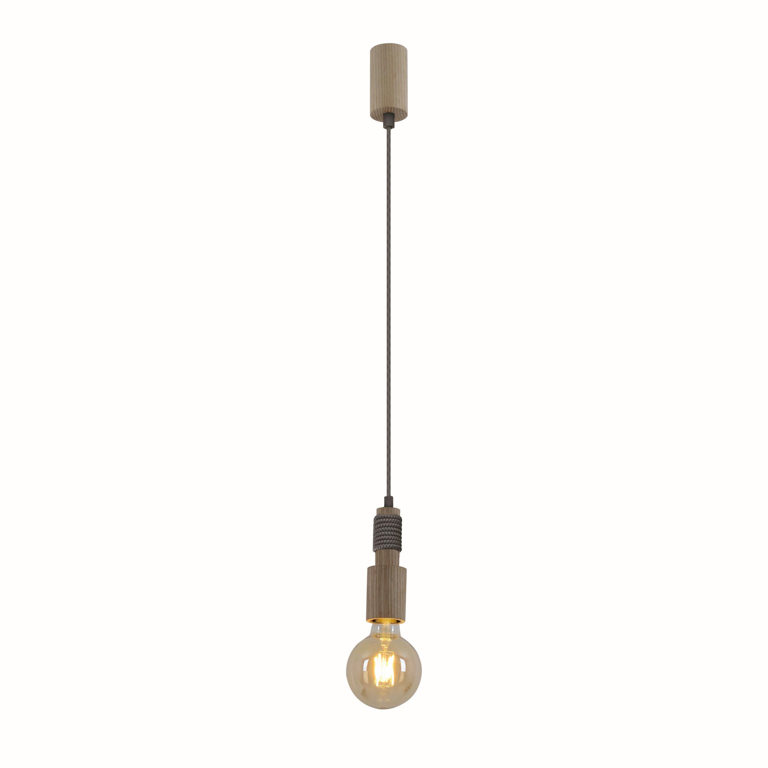 Hängeleuchte H: ca. 124 cm 1-Flammig - Naturfarben, KONVENTIONELL, Holz/Kunststoff (5/124cm) - Näve