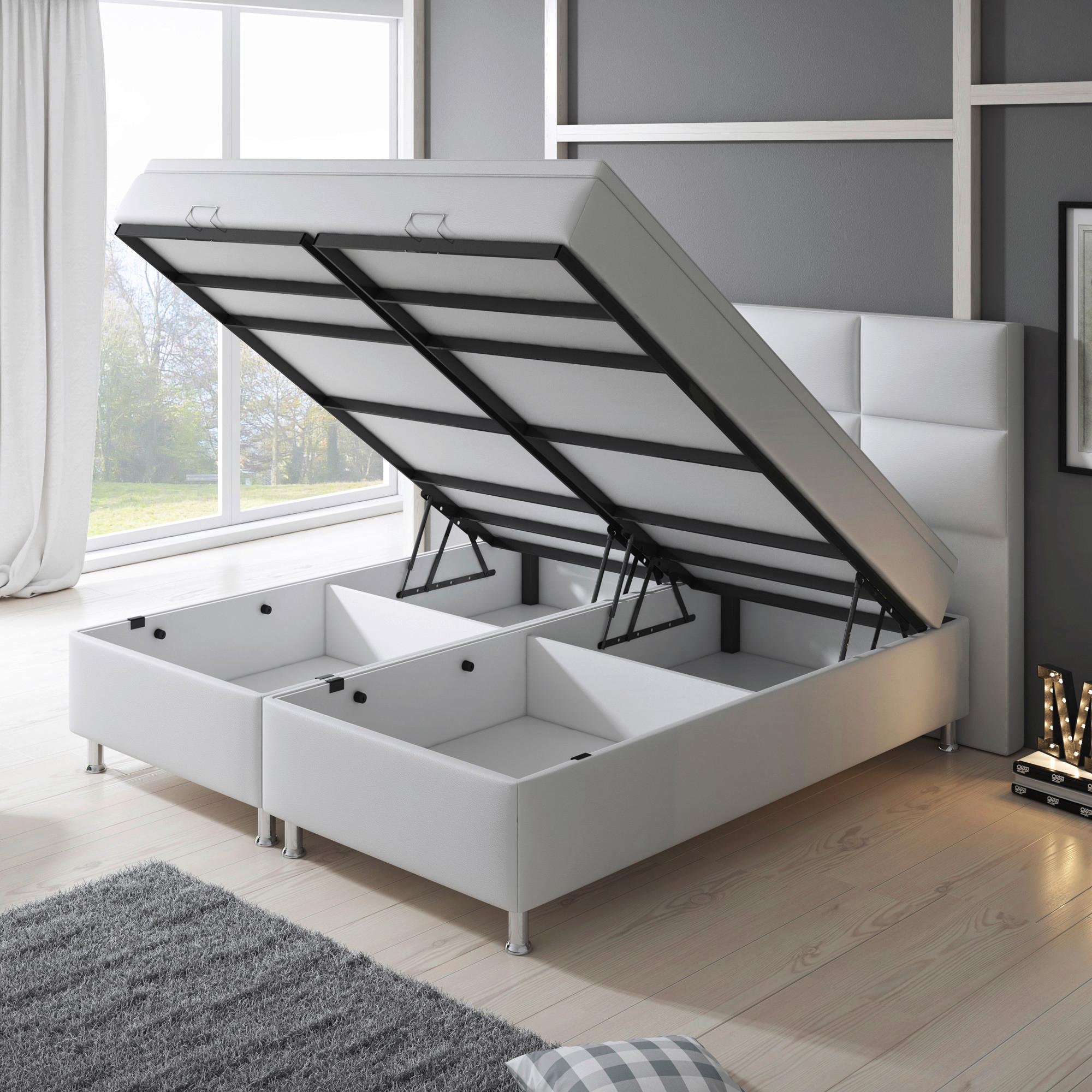 Boxspringbett im Lederlook
