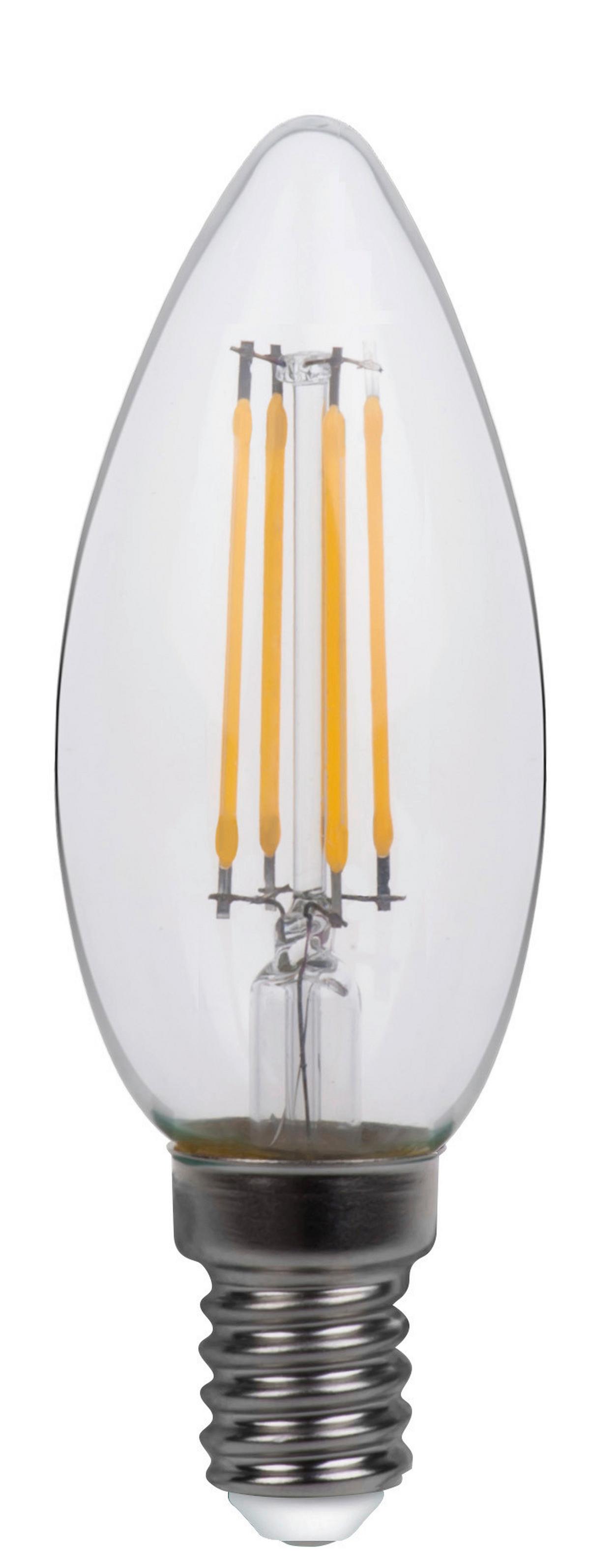 LED žiarovka 10583-2K, E14, 4 Watt - číra, kov/sklo (3,5/9,8cm)