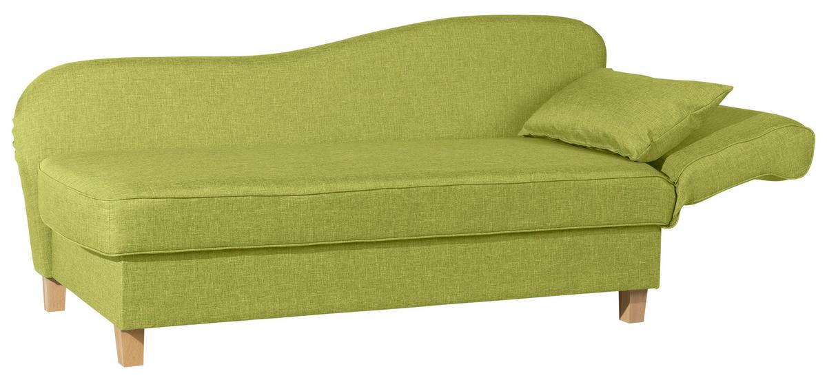 Recamiere Selma Hellgrün Re. Mit Bettkasten+schlaffunktion - Buchefarben/Hellgrün, Design, Textil (190/88/82cm) - Max Winzer