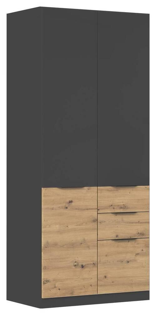 Šatní skříň MAX-EXTRA,2-dveřová - šedá/dub artisan, Konvenční, kompozitní dřevo/plast (91/210/54cm) - James Wood