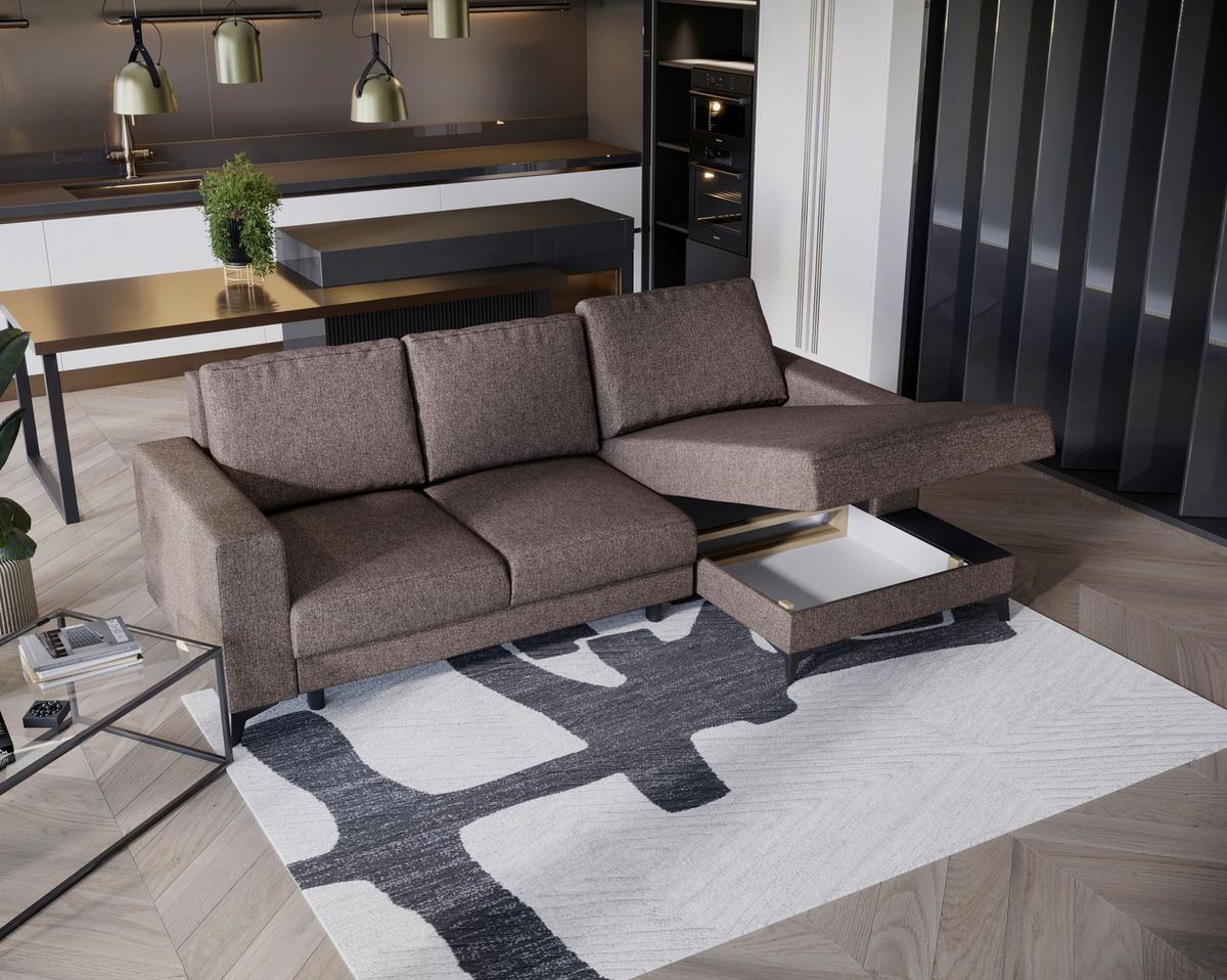 Harvey Braun S: 244x156 Cm - Schwarz/Braun, Design, Textil (244/156cm) - Livetastic