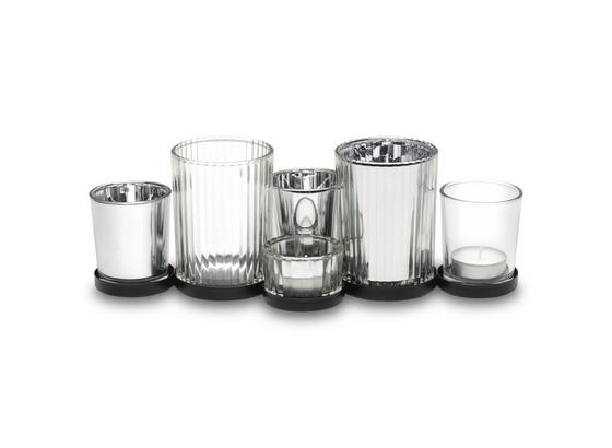 Teelichthalter-Set Talina - Klar/Schwarz, MODERN, Glas/Metall (30/10/11cm) - Luca Bessoni Teelichthalter-Set Talina - Klar/Schwarz, MODERN, Glas/Metall (30/10/11cm) - Luca Bessoni