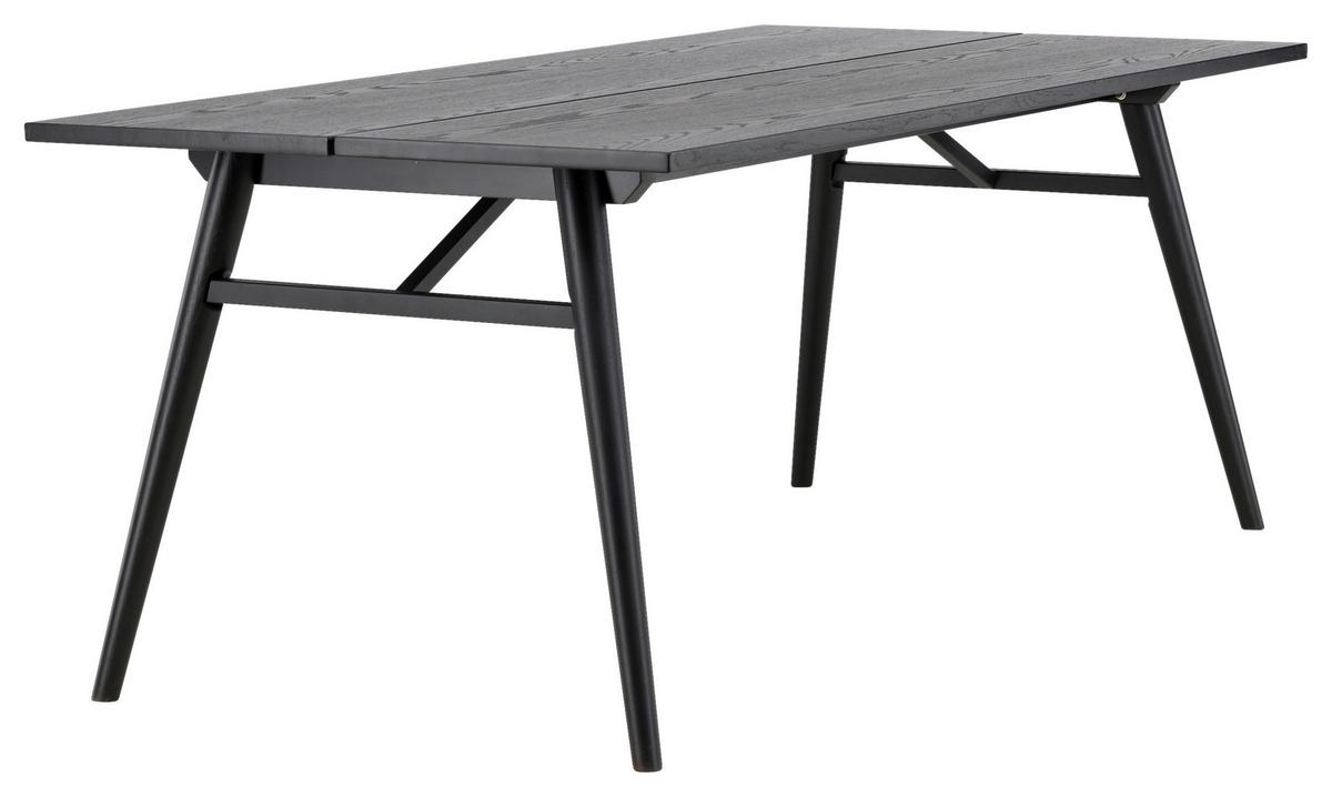 ESSTISCH SLEEK - Schwarz, Design, Holzwerkstoff/Metall (195/95/75cm) - Livetastic