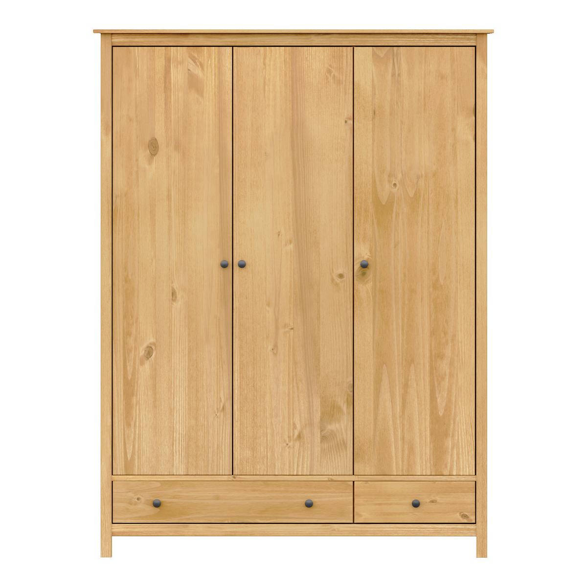 KLEIDERSCHRANK KLEIDERSCHRANK 3TÜ,2SL KIEFER - Naturfarben/Honig, Basics, Holz (144/190/58cm) - Livetastic