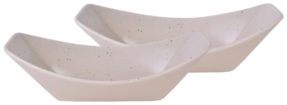 Schüsselset Keramik Creme 2--Teilig. BxH: 23,5x13,5 cm - Creme, Basics, Keramik (23,5/13,5cm) - Creatable